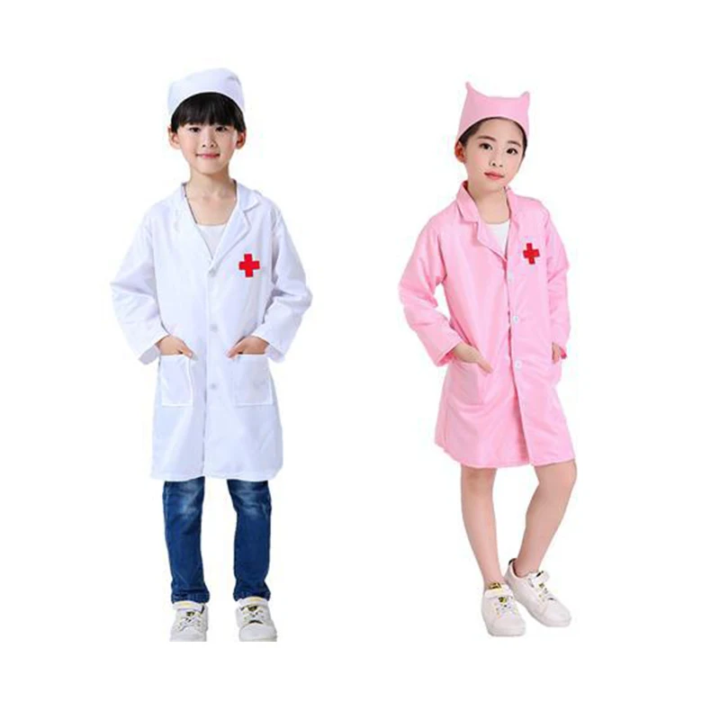 Vêtements de Cosplay pour Enfant Garçon et Fille, Uniformes de Médecin et d'Infirmière, Costume de ixd'Halloween