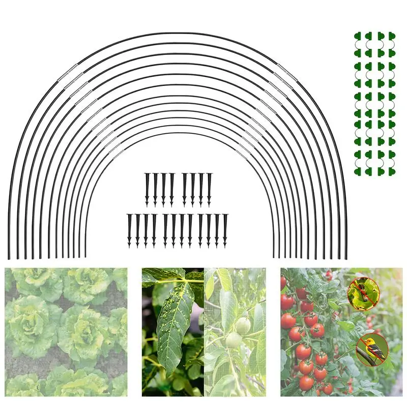 

Greenhouse Hoops Grow Tunnel Garden Hoops for Raised Beds Detachable Fiberglass Grow Tunnel Frame Reusable Greenhouse Holder