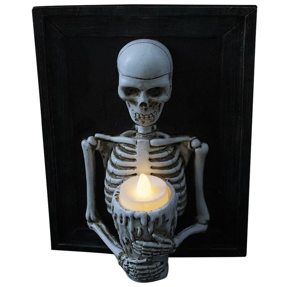 

3D Holder Resin Halloween Decoration Scary Candlestick Stand for Home Garden Tabletop Horror Gift