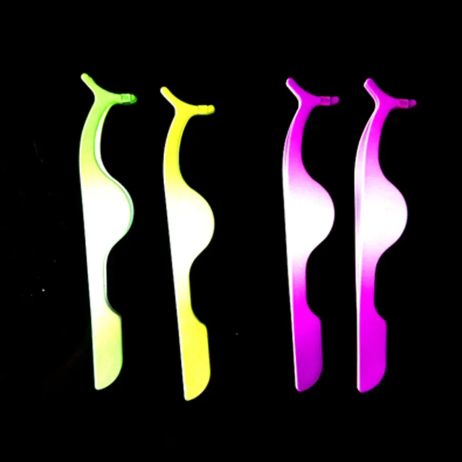 Klamra do rzęs ze stali nierdzewnej w kolorze tęczy, aplikator do podkręcania rzęs, narzędzie do makijażu kosmetycznego, pęseta, zacisk.