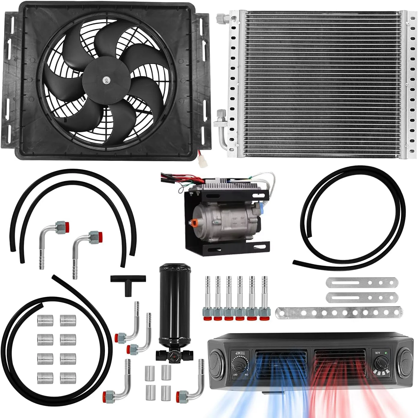 Truck Air Conditioner 12V 24V Electric Split Air Conditioning Parking Ac Unit for Semi Truck Motorhome Tractor Trailer Camper
