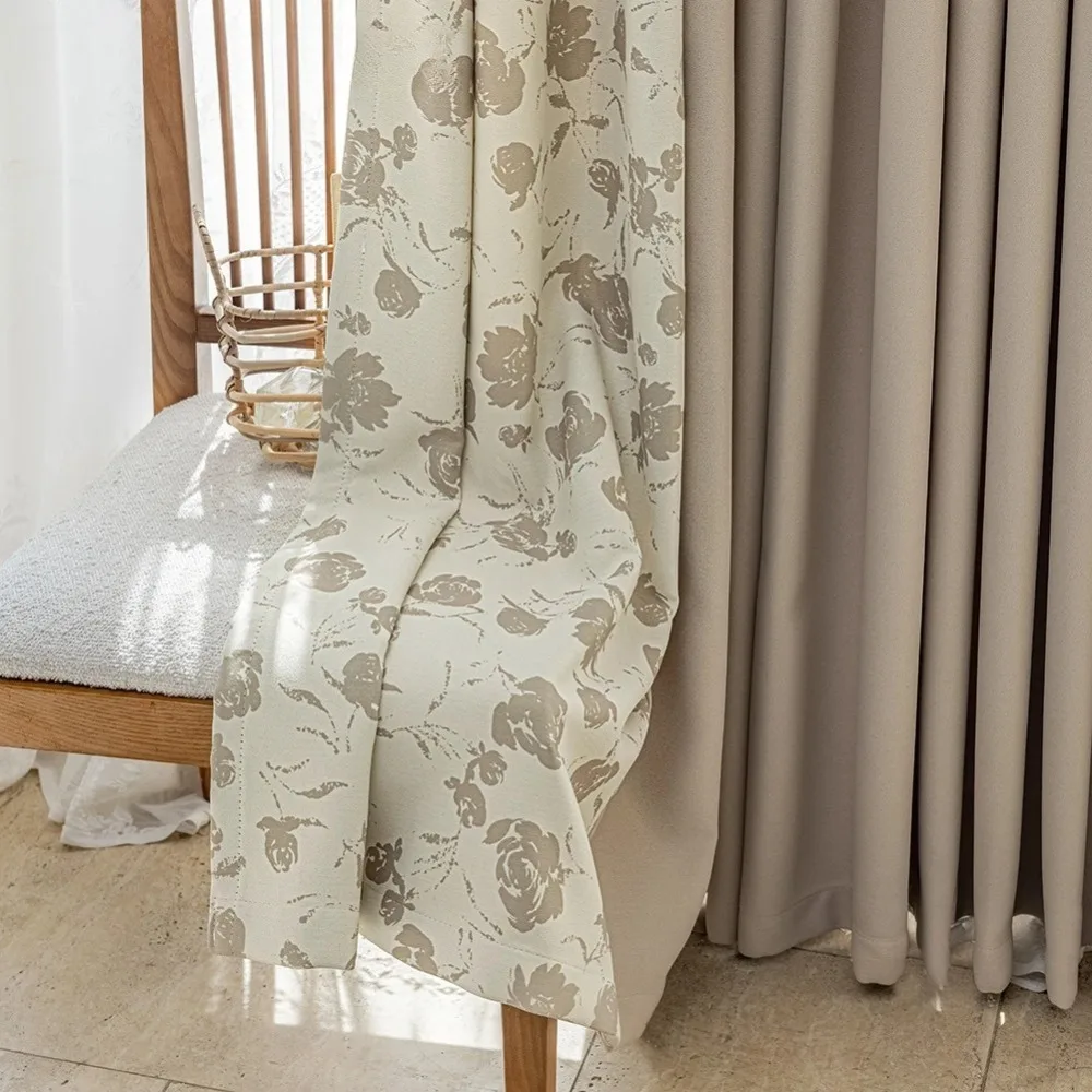 

Занавеска в романтическом стиле с цветочным принтом, затемняющая занавеска для украшения домашних штор французского окна, 1 шт.