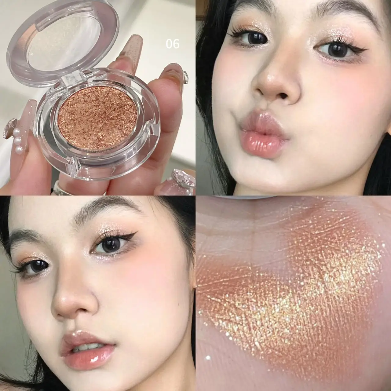 Faiccia Single Eyeshadow Creamy Mousse Diamond Shimmer Waterproof Sweatproof Daily Party Makeup
