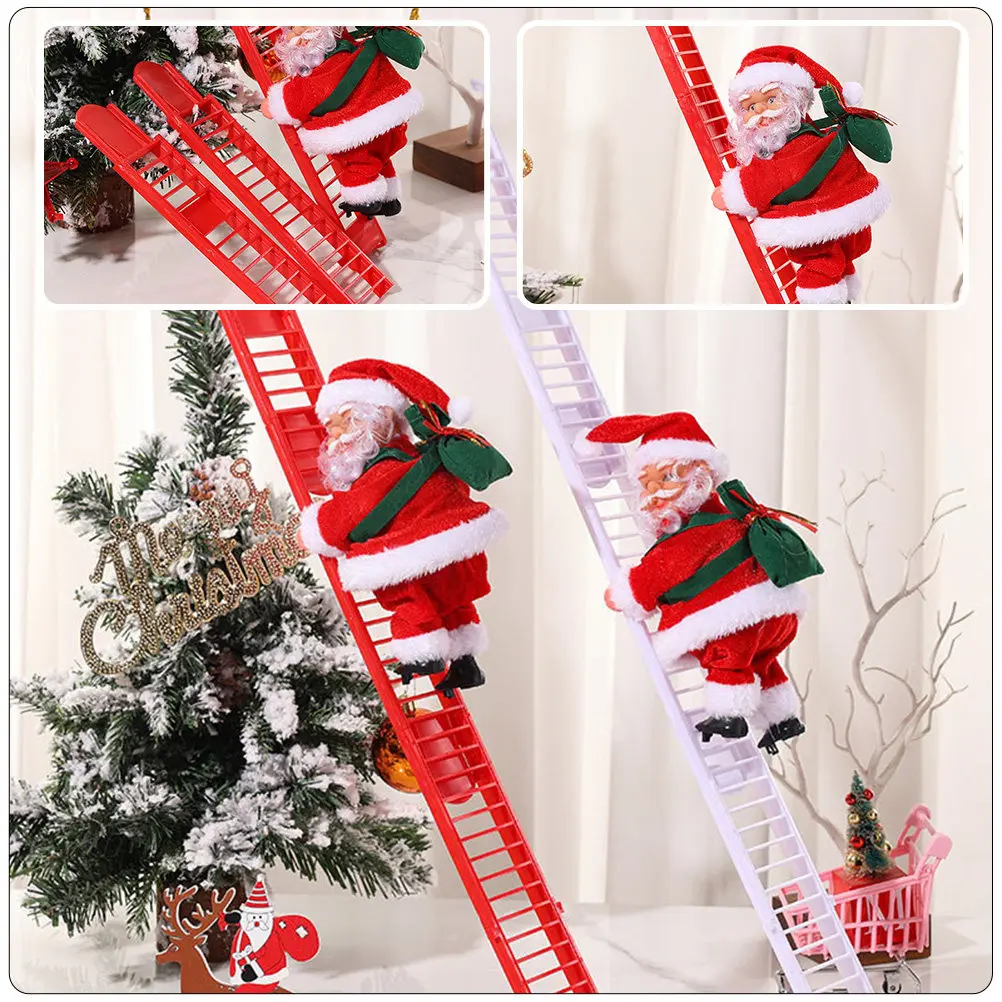 Kerst elektrische kerstman klimladder figuur muziek decor voor festivalfeest thuis kerstdecoratie kinderen cadeau desktop