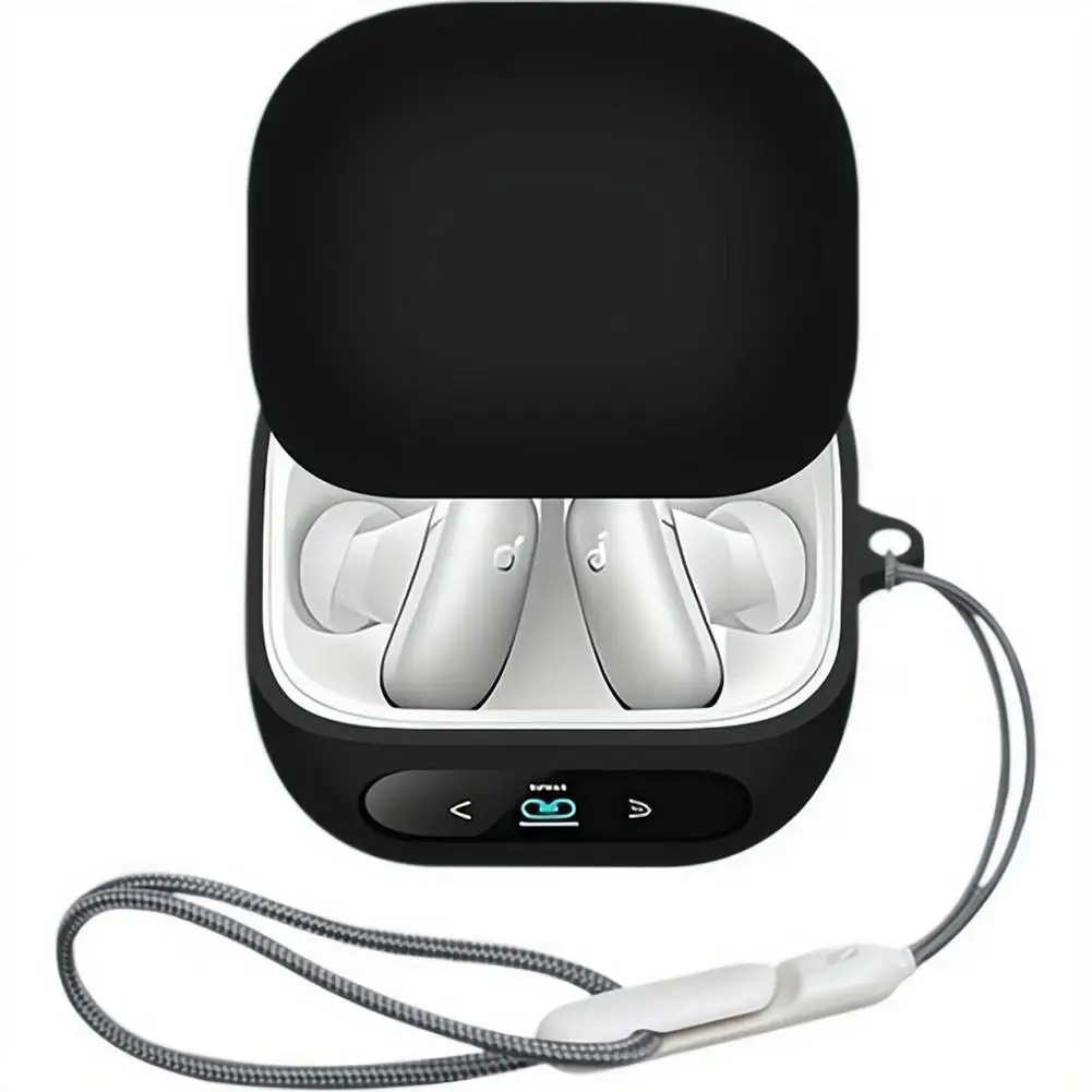 Funda de silicona suave para Anker Soundcore Liberty 5 Pro, funda protectora para auriculares de Color sólido con cordón, accesorios para auriculares