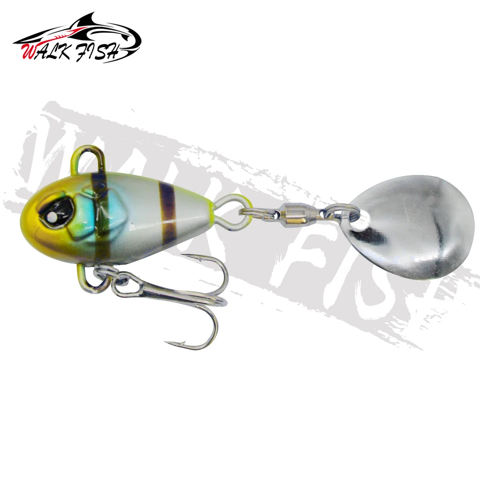 SPAZIERGANG FISCH 1PCS Neue Schwanz Spinning 14g Balance Rotierenden Metall Jig VIB Vibration Köder Spinner Löffel sinkende Köder Angeln Locken Pesca – Detail 5