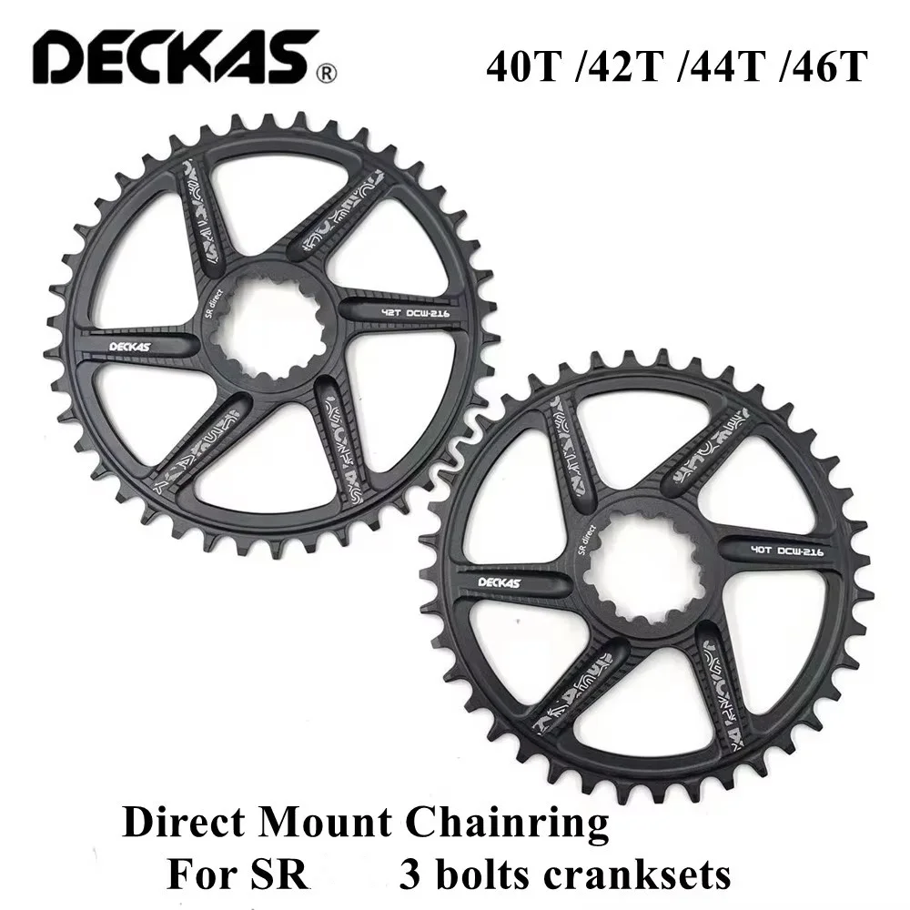 DECKAS Road Bike Chainring Direct Mount 40T 42T 44T 46T Narrow Wide Bicycle Chainwheel for SR 3 Bolts Cranksets Bike Parts