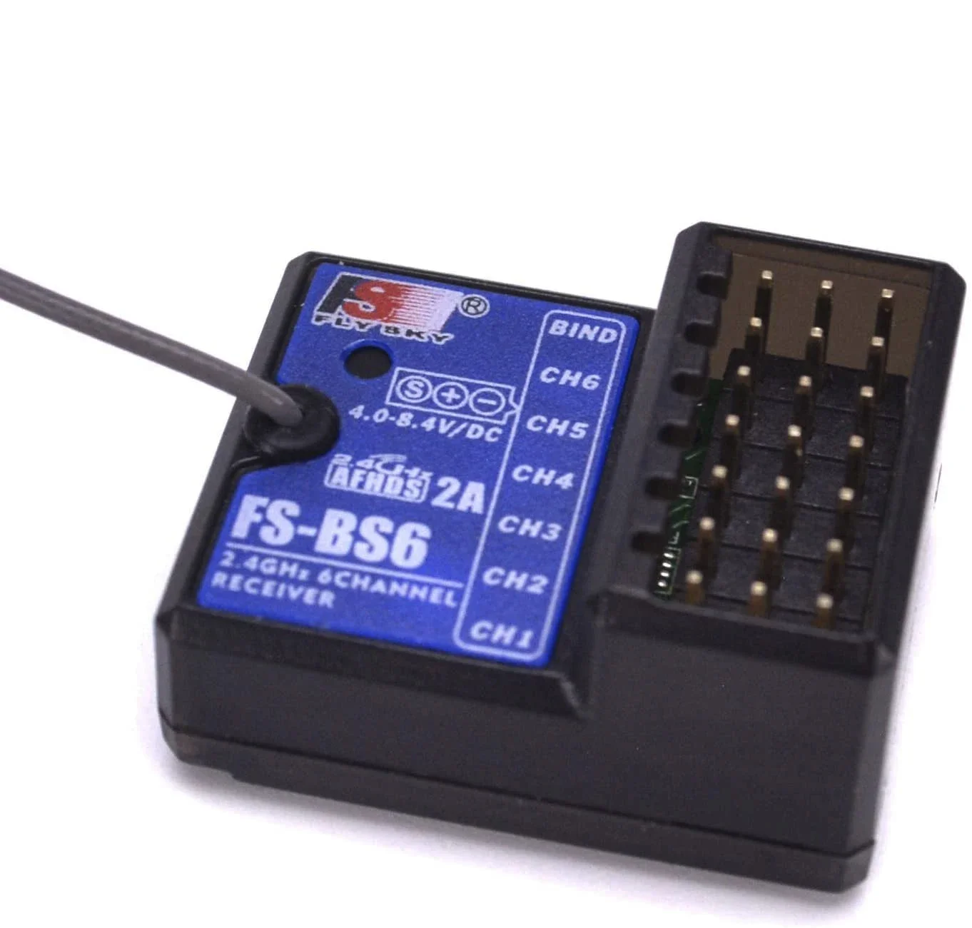 Flysky FS-BS6 Receiver 2.4G 6CH with Lipo Battery Strap for FS-GT5 FS-IT4S FS-I6S FS-I6 FS-I6X Transmitter RC Car Boat Airplane