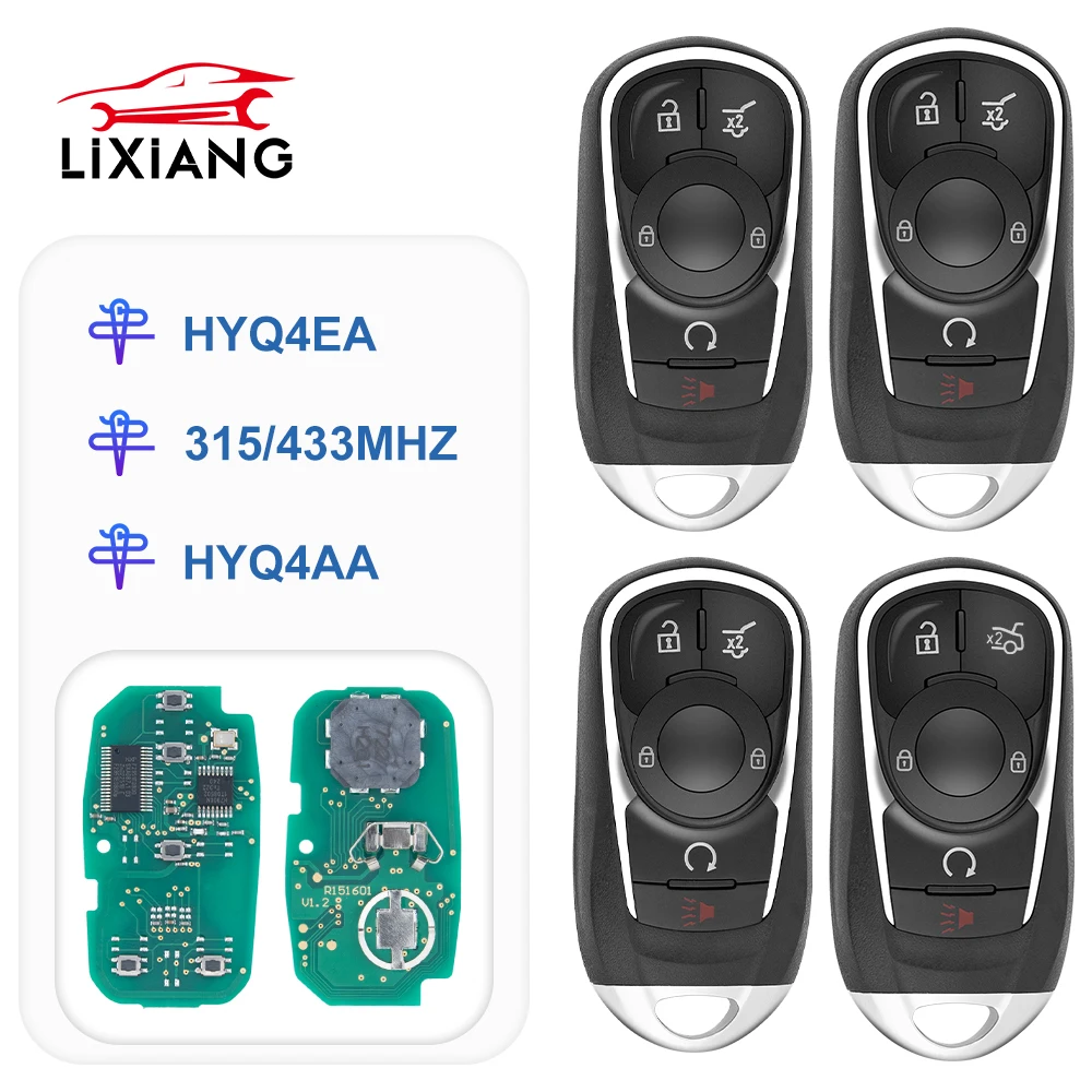 

LIXIANG Smart Remote Car Key Fob 315Mhz /433Mhz ID46 3/4/5Buttons For Buick Regal Encore Enclave Envision LaCrosse HYQ4AA HYQ4EA