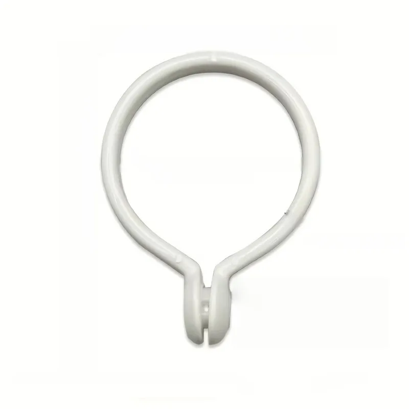 26 pcs 47mm Split Ring Drapery Hooks, Bathroom Sheer Curtain, No Rod Removal Needed, Easy Open Close Design, White