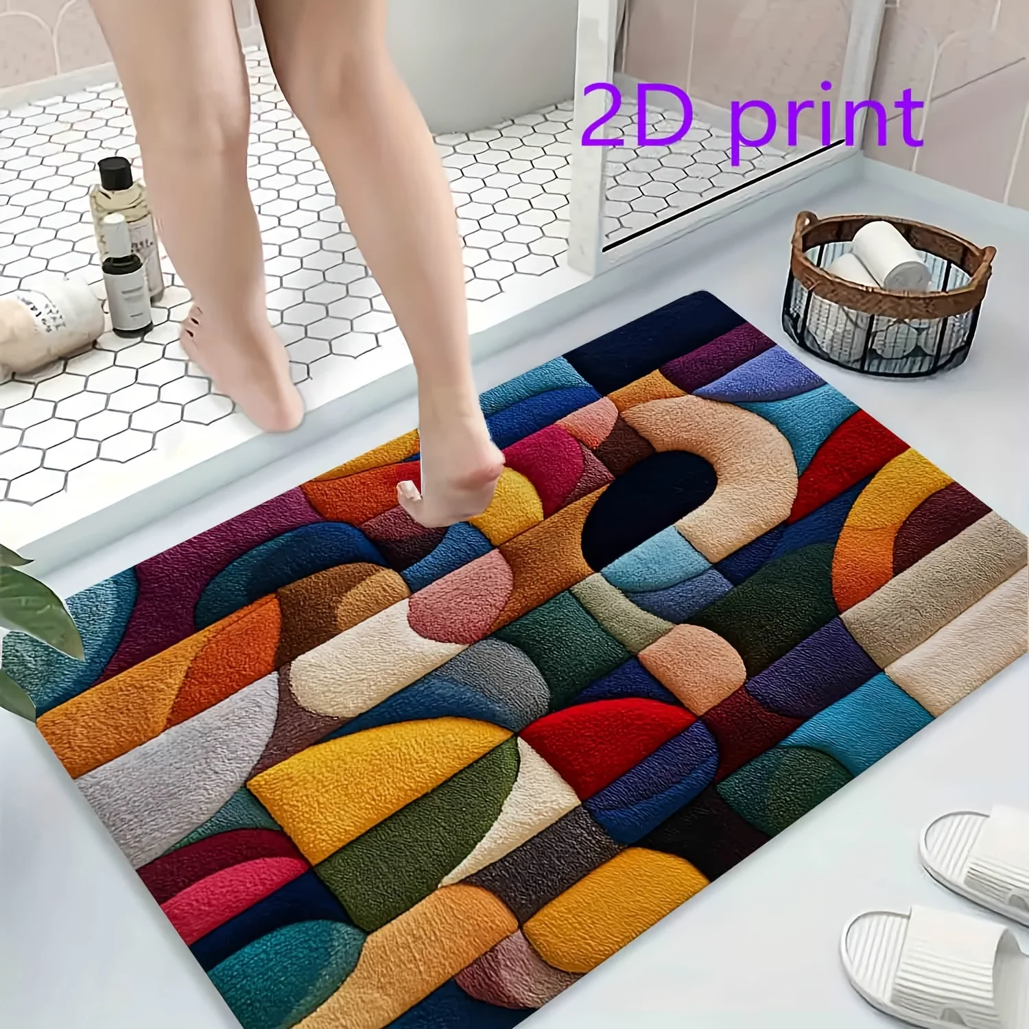 VIKAMA 3D Color Block Visual D - Printed Rug Abstract recension och pris
