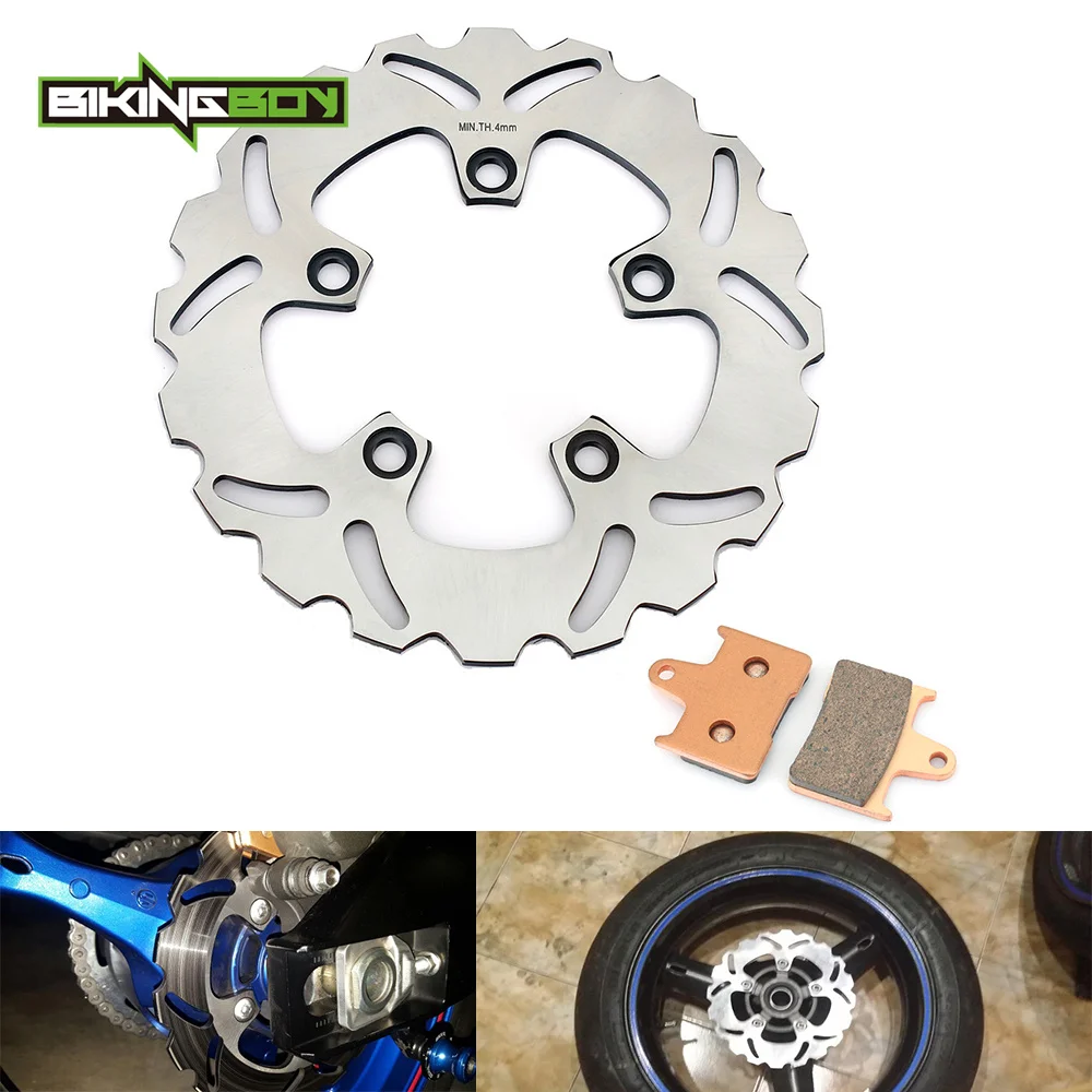 BIKINGBOY Rear Brake Disc Rotor Disk + Pads For Suzuki GSXR 600 750 2004 2005 GSX-R 1000 01 02 03 04 05 06 K1 K2 K3 K4 K5 K6 Set