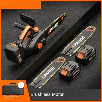 เลื่อยไฟฟ้าลิเธียมอันทรงพลังสําหรับการตัดไม้สําหรับงานหนัก เลื่อยโซ่ไฟฟ้าไร้สายแบบพกพาสําหรับใช้ในบ้านและกลางแจ้ง