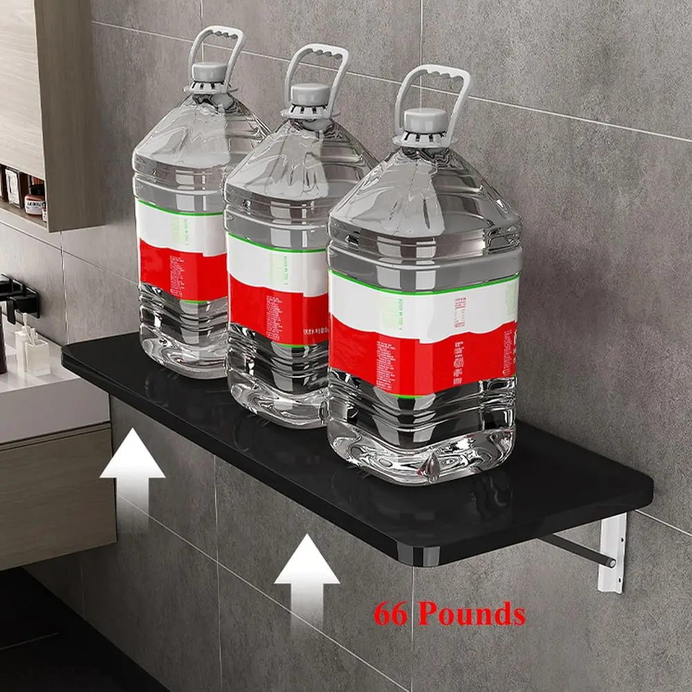 Escritorio de pared plegable que ahorra espacio para lavandería y oficina en casa, negro, 90x50cm