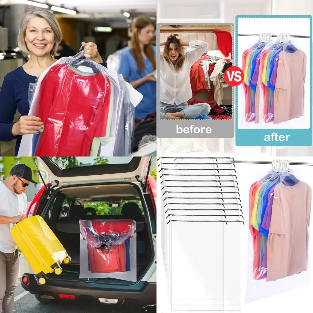 

24 x 40 Extra Large Water-Resistant Garment Bags for Hanging Clothes, 24 Pack