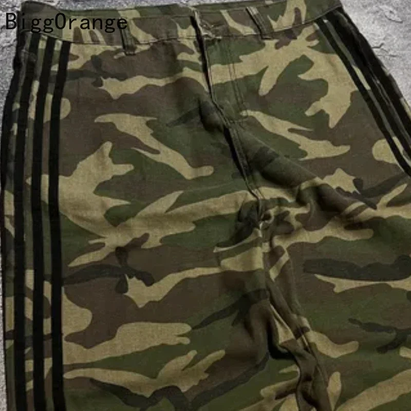 التمويه الرجال Sweatpants الشارع النمط الأمريكي الرجال والنساء عارضة السراويل عارضة السفر y2k الرجعية أنيق بارد
