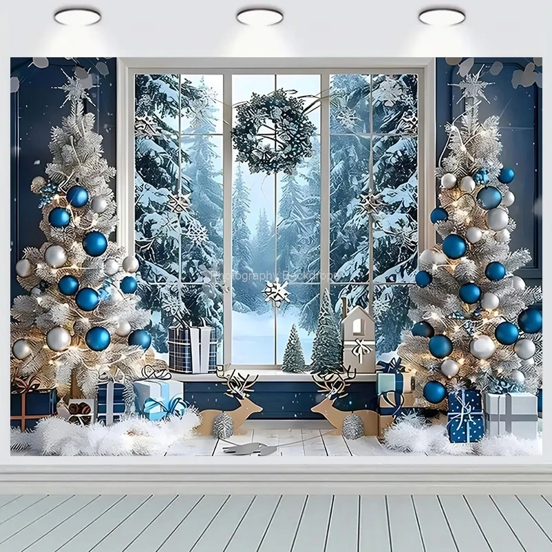 Winter Wonderful  Photography Backdrops Props Christmas Day Fireplace Stage living Room Decoration New Year Background RD-18