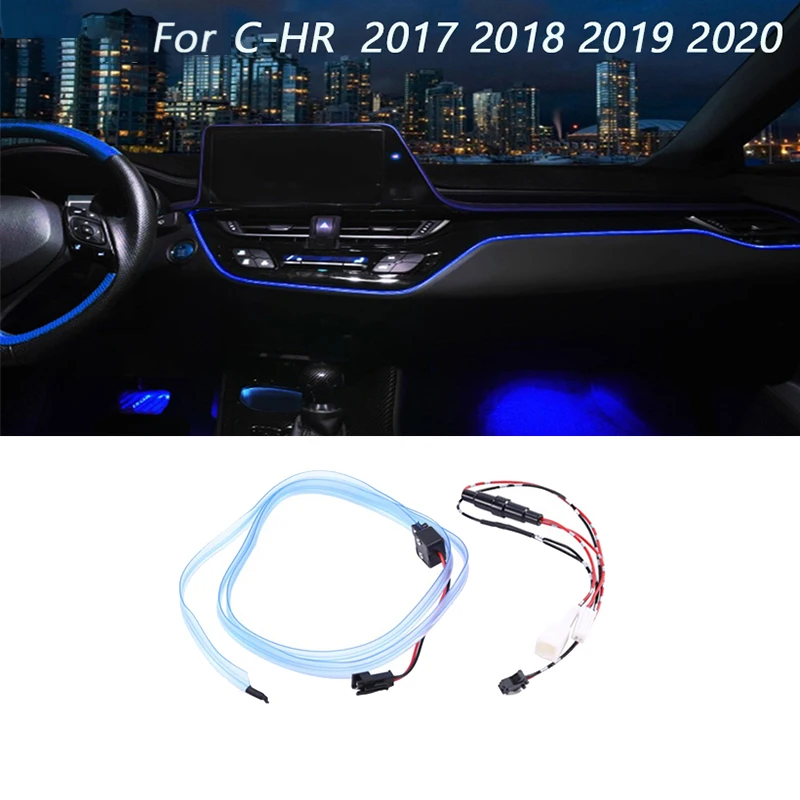 Car Interior LED Dashboard Frame Light Instrument Panel Trim Atmosphere Light for Toyota C-HR 2017 2018 2019