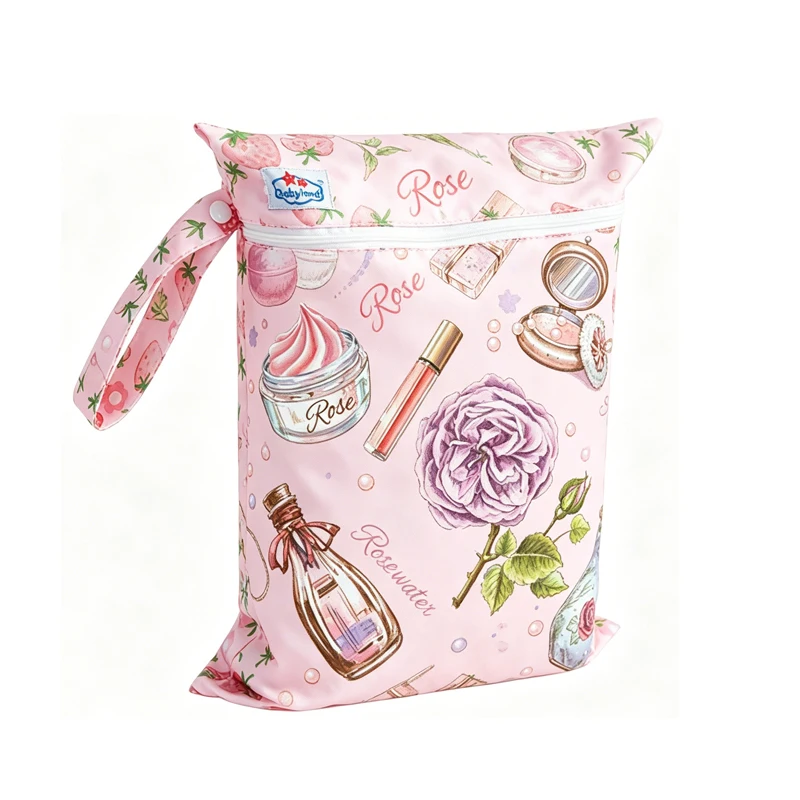 Immagine 4: Borsa per Pannolini con Stampe Carine, 1 Pezzo, Riciclata, con Cerniera, Impermeabile, per Pannolini e Passeggino