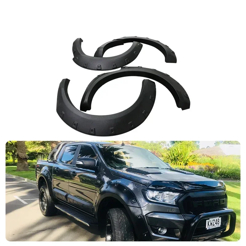 universals flexible car accessories ABS 4x4 plastic black Wheel Arch Fender Flare Ford Ranger 2016-ON