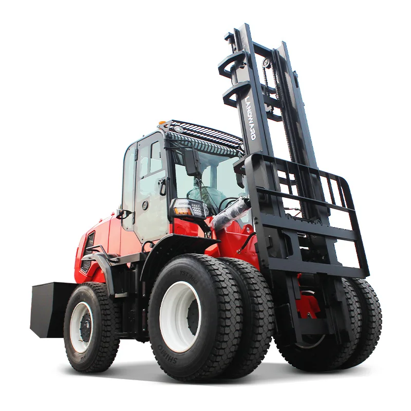 EPA Euro 5 Customized For Sale 5000KG Diesel Power Forklift Factory Production Hydraulic Lift 6Ton All Terrain Off-Road Forklift