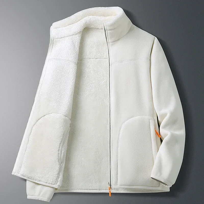 Kawaii Japanese Korean Fashion Streetwear Zip-up Double-sided Polar Fleece Hoodies Women Men Harajuku Hiking Sweatshirt Clothes