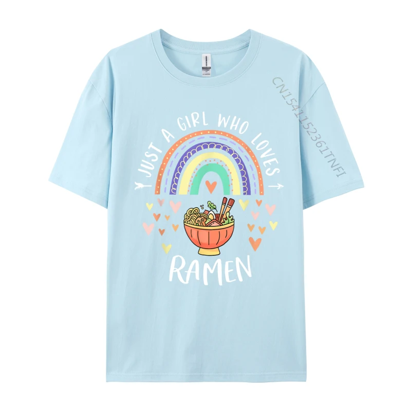 Just A Who Loves Ramen Rainbow For Ramen Lover Classic Fashionable Cool T-Shirt Cotton Men's Tops T Shirt Street Tee-Shirts