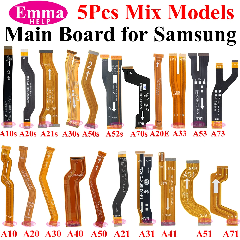 5Pcs Main Board Motherboard Flex Cable For Samsung A10s A20s A32 A42 A52 A22 A72 A21 A33 A53 A54 A34 A52s A73 S21 Mainboard Flex