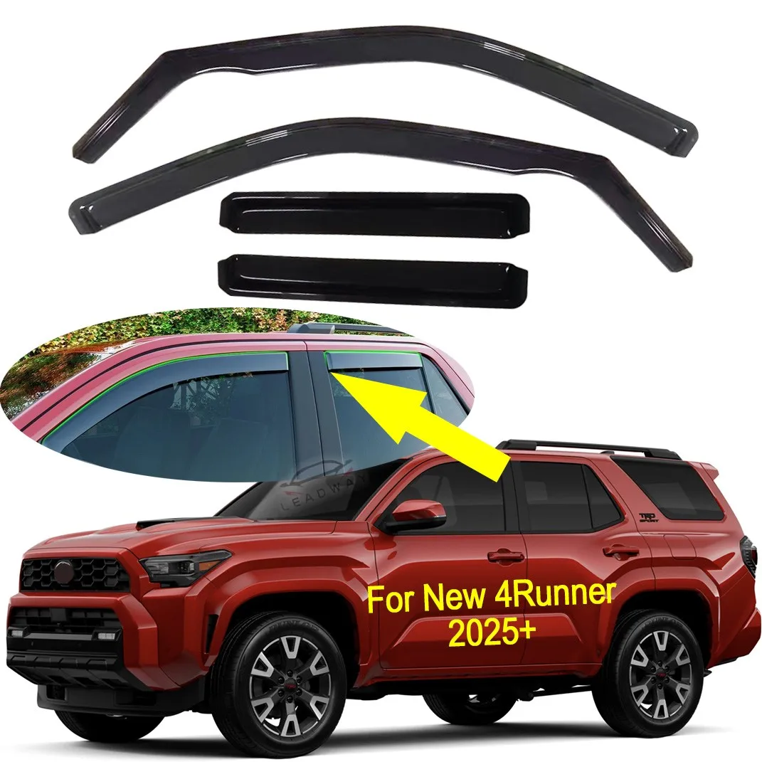 

Новые дефлекторы окон (ветровики) для Toyota 4Runner 2025+ (4 шт.), вставляемые в канавку, защита от солнца и дождя, накладки-козырьки