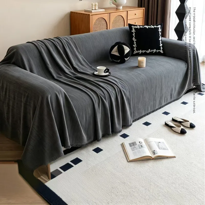 1Pcs All-Season Solid Color Baby Velvet Sofa Throw Waterproof Dustproof Cover Slipcover Protector Home Decor