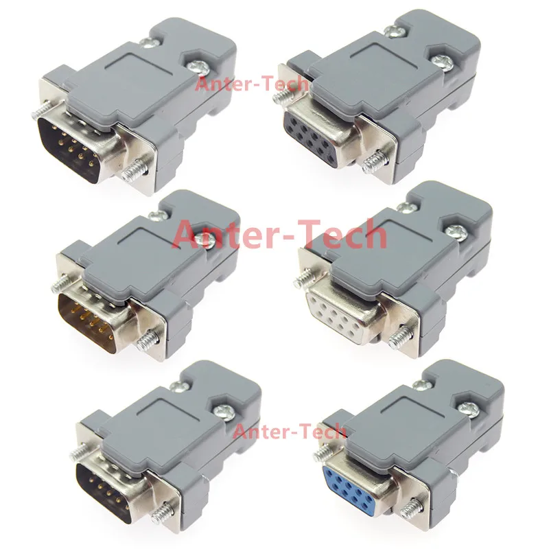 DB-9 DB9 RS232 męskie złącze żeńskie z gniazdem D-Sub 9-pinowe złącze PCB powłoka ochronna