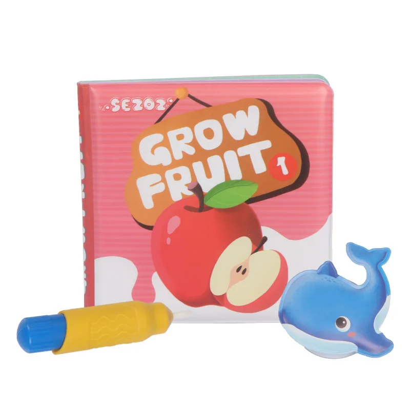 Sezoz 과일 향기로운 아기 목욕 책 유아를 위한 환경 친화적이고 찢어짐 방지 및 물린 방지 조기 교육 장난감