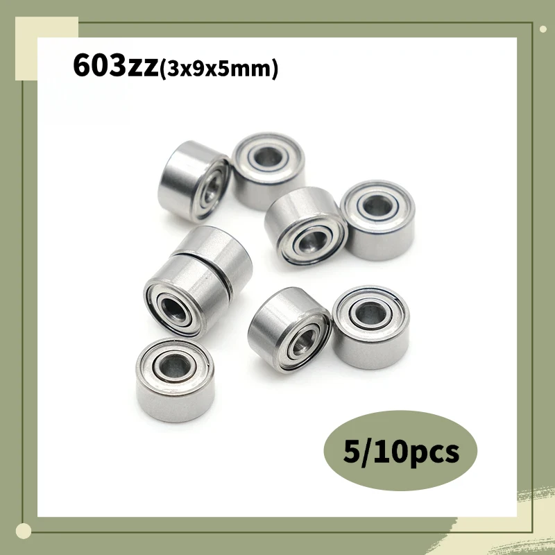 5/10Pcs 603ZZ Miniature Ball Bearings 3x9x5 mm – Double Metal Shield Deep Groove Bearings
