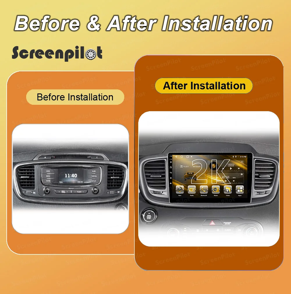 Android 16 Car Radio Stereo For Kia Sorento 3 2015 2016 2017 2018 2019 2020 2K QLED Multimidia Player GPS Carplay Android Auto