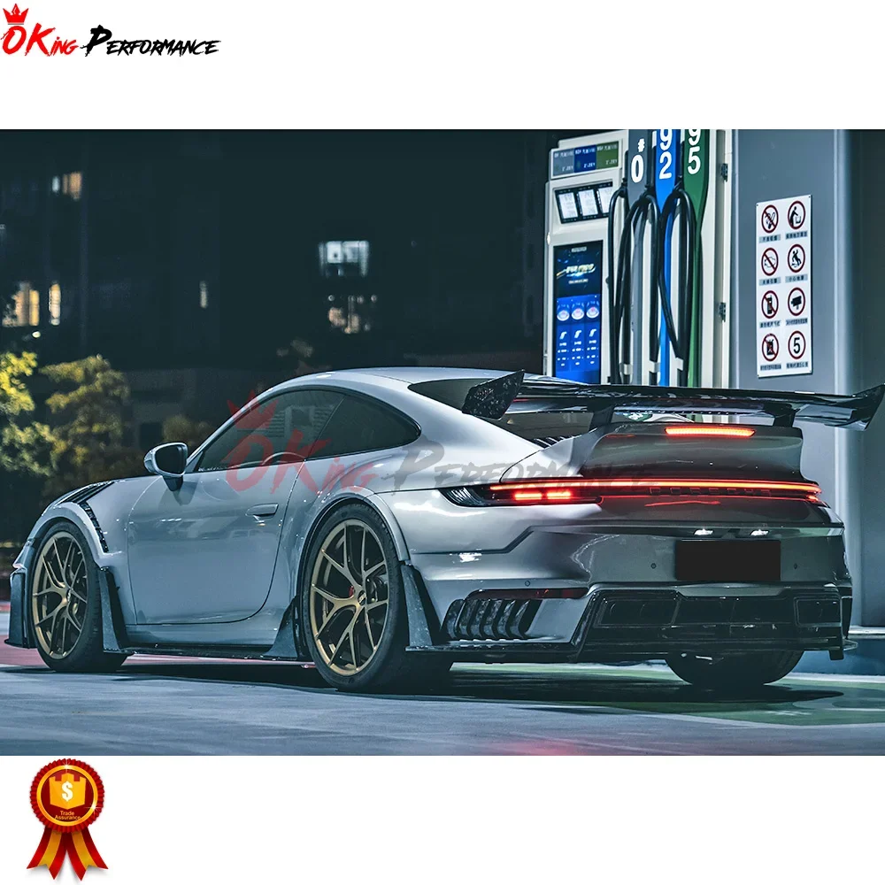 Задний бампер из сухого углеродного волокна в стиле Ghost для Porsche 911 992 Carrera Turbo S Bodykit