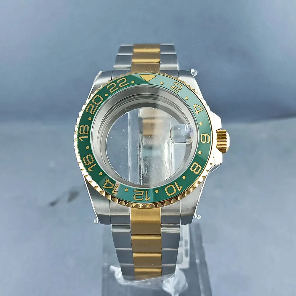 40mm Silver Gold NH34 NH35 NH36 นาฬิกาเหมาะกับ NH34 NH35 NH36 การเคลื่อนไหว, 120 คลิก, ตัวเรือนสแตนเลส, กระจกแซฟไฟร์