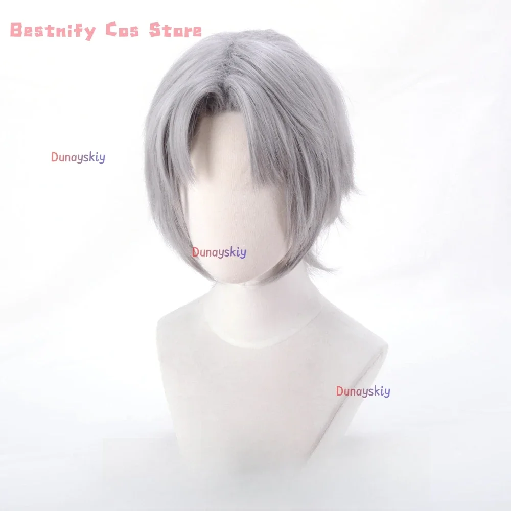 CosplayAnime Devil May Cry Dante 코스프레 Wig Short Light White Gray Hair for Men Women Game Role Play Halloween Party Carnival Prop