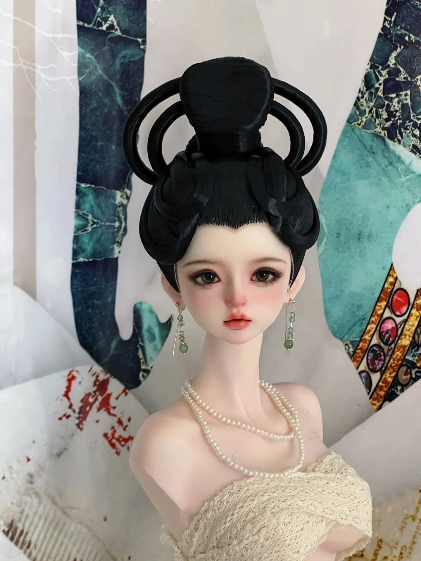 1/3 Scale Ancient Costume BJD Doll Wigs Chinese Hanfu Vintage Hair Fairy Wig For SD13 Big Girl SSDF Accessories A2066