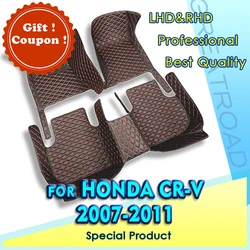 Car Floor Mats For Honda CRV 2007 2008 2009 2010 2011 Custom Foot Pads Automobile Carpet Cover interior accessories