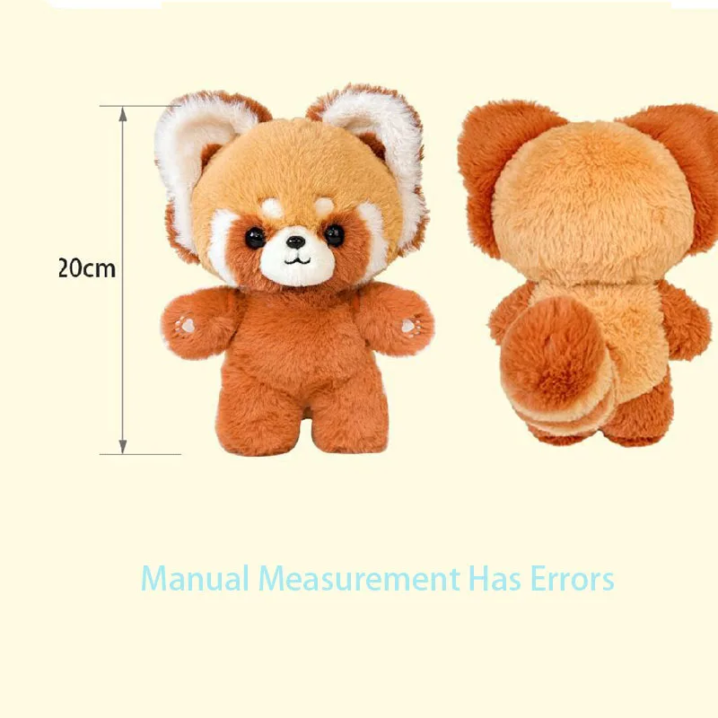Cute Red Panda Plush Toy Squishy Fluffy Stuffed Animal with Removable Clothes for Kid Birthday Gift Home Sofa Bedroom Decoration