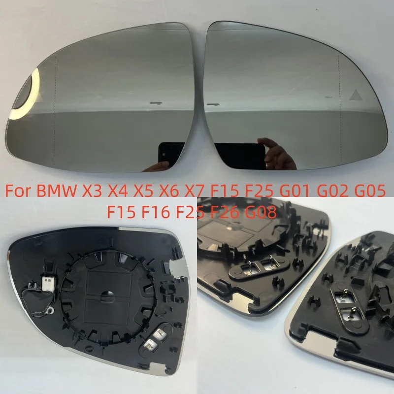 For BMW X3 X4 X5 X6 X7 F15 F25 G01 G02 G05 F15 F16 F25 F26 G08 Rearview Auto Replace Blind Spot BSM Side Mirror Glass Eyeglass