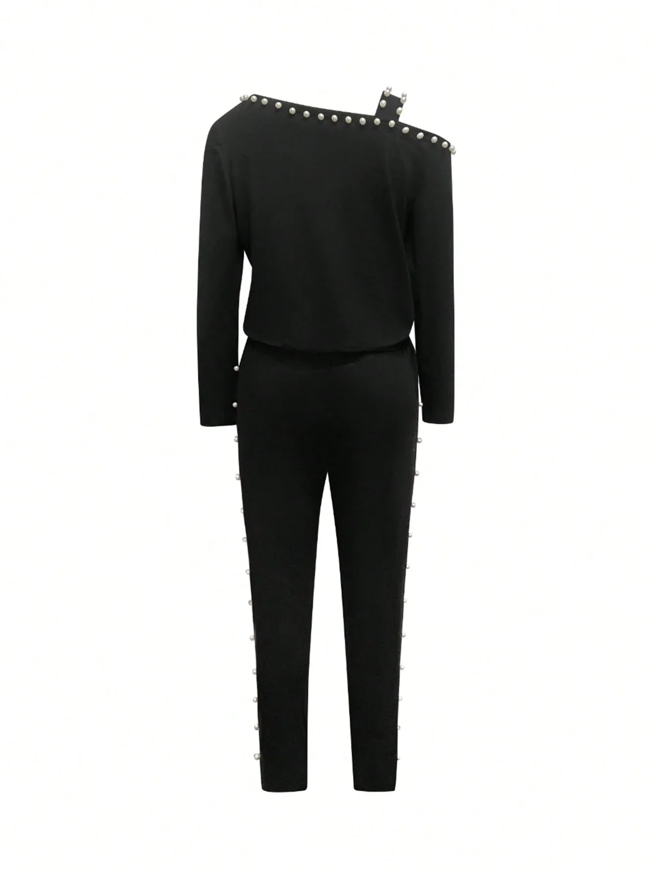 

Women Casual Long Sleeve Off Shoulder Top And Pants 2 Piece Set Black Spring