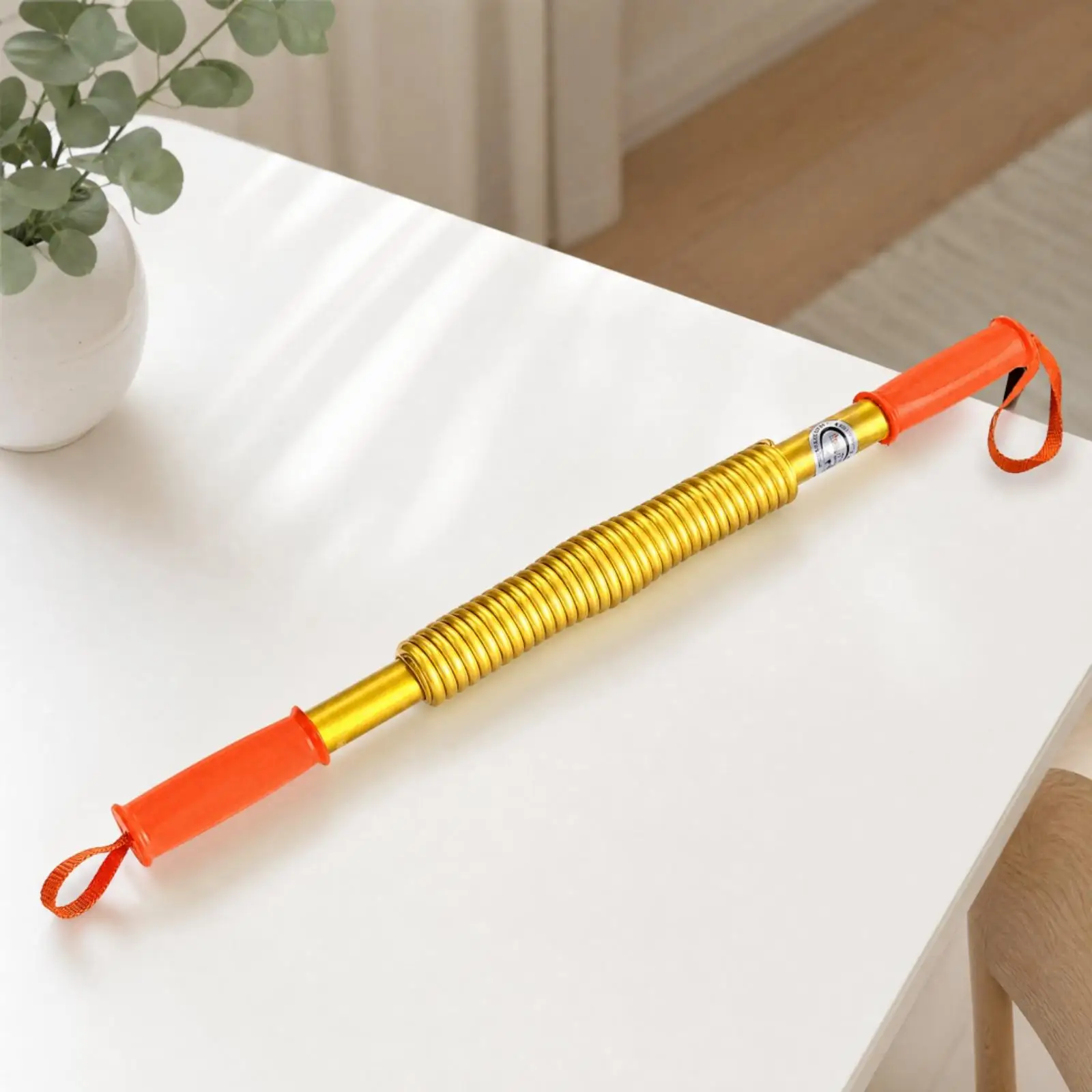 Arm Trainer Bar with Coiled Spring Core Non Slip Grip for Upper Body Exercise and Warm Up