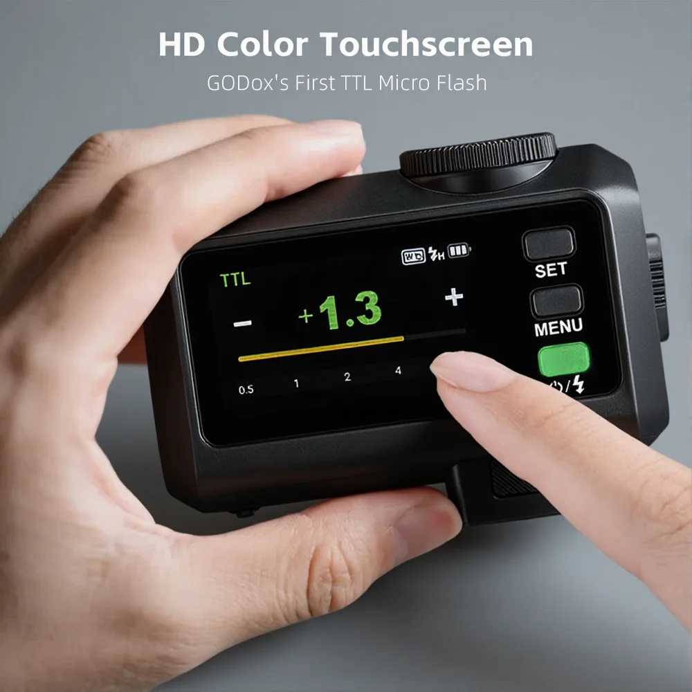 НОВЫЙ Godox iT30Pro Мини-набор Верхняя вспышка Сенсорный экран Ретро Свет Литиевый TTL Высокоскоростной синхронный Маленький Портативный 120 г Легкий Фото №5