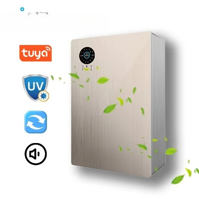 150m³/h WiFi Smart Ductless Fresh Air System Positive Pressure Ventilator H13 HEPA Air Purifier for Home Small Room Bedroom