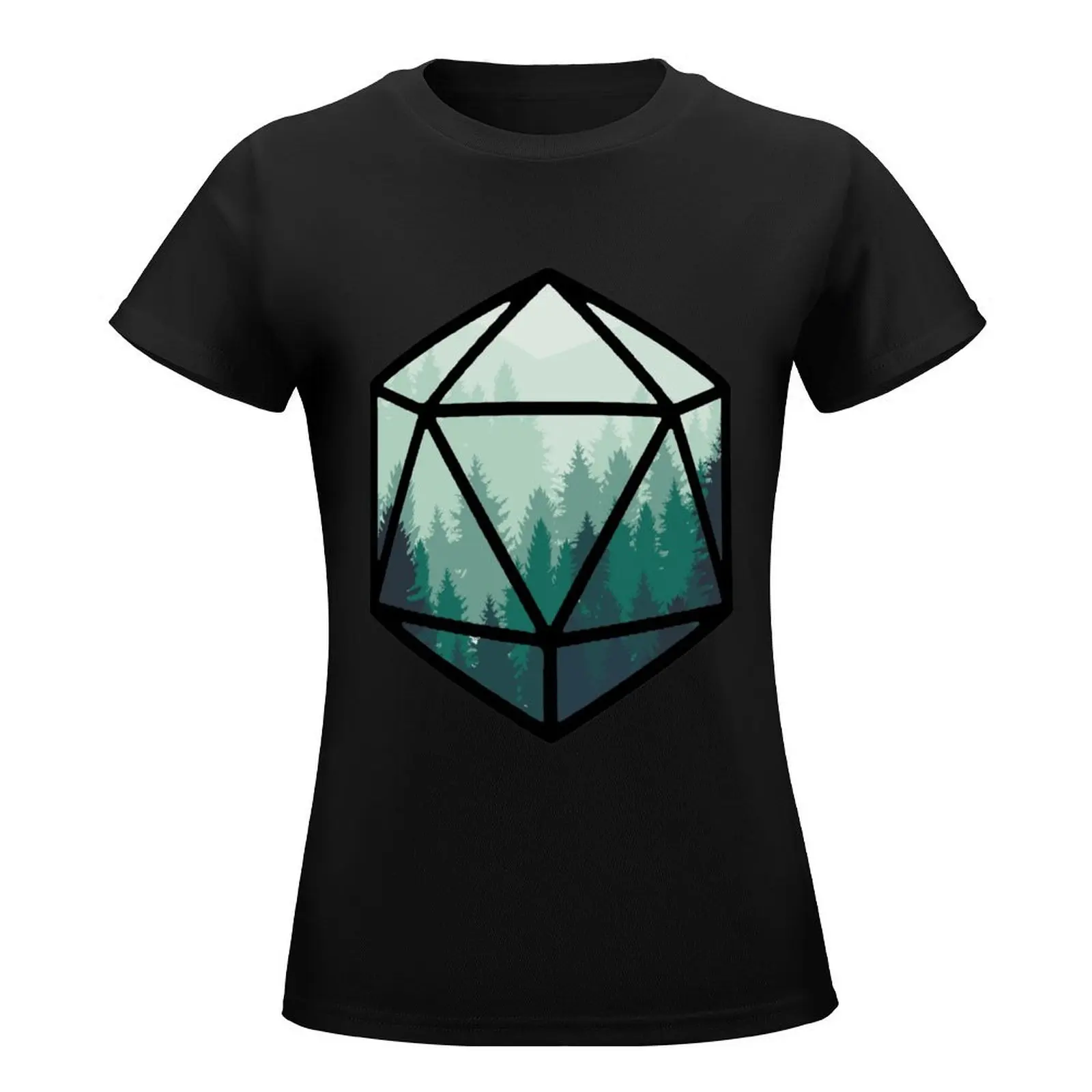 Green Forest D20 T-Shirt hippie clothes kawaii clothes Women's tops