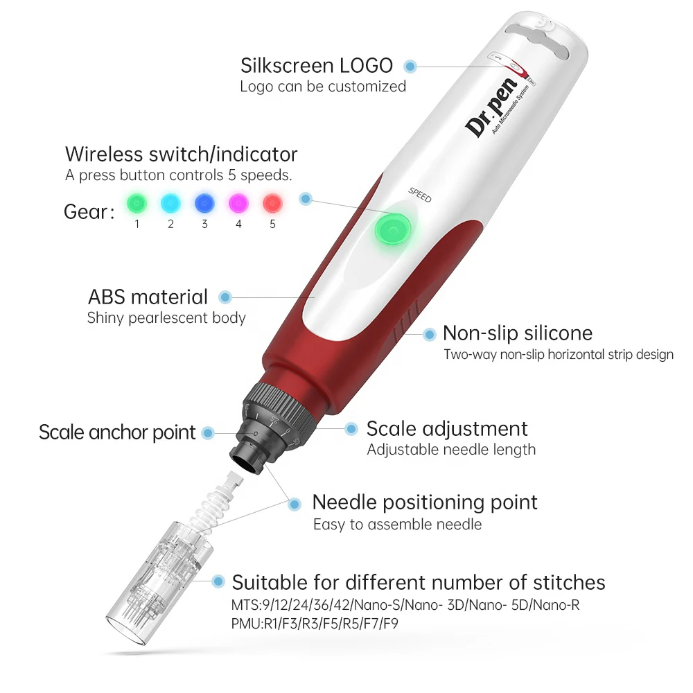 Dr.pen N2 Original Electric Microneedling Derma Stamp Pen Medical MTS Needles Pen with 2pcs Bayonet Needles Cartridges | Ekai