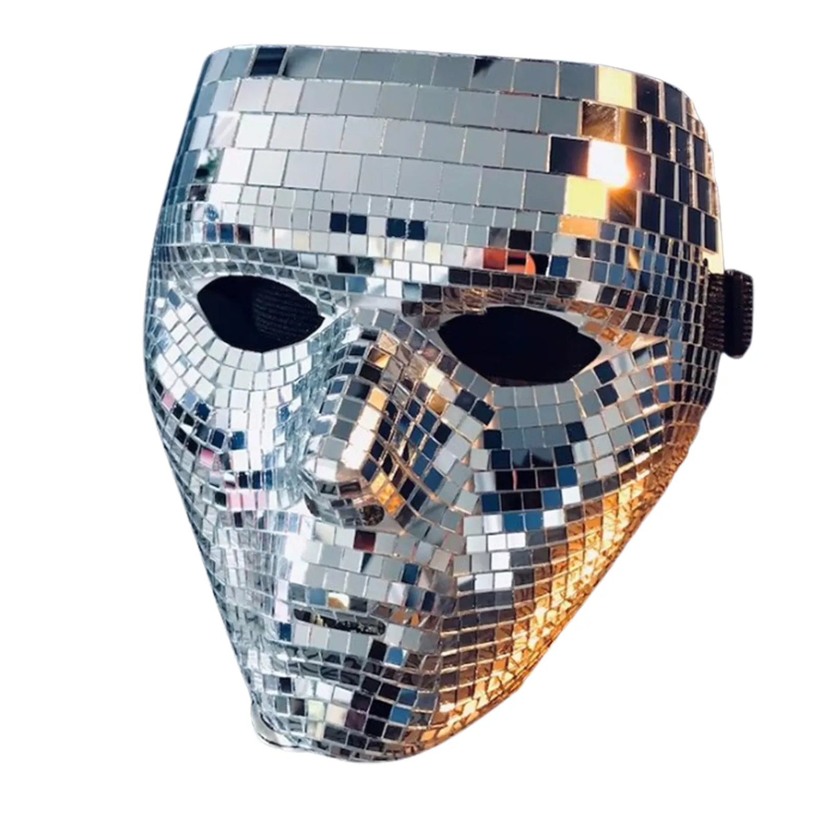 

Disco Face Masque Mirror Glass Face Shields With Bling Decorative Effect Handcrafted Disco Face Masque For DJ Stage Bar Party