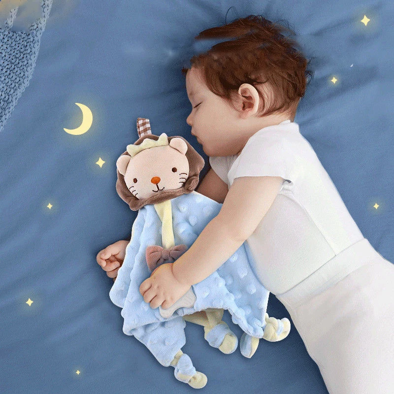 Coperta trapuntata per bambini Coperta di sicurezza per animali di peluche per neonati Lenire placare Asciugamano Morbido peluche Neonato che dorme Bambole