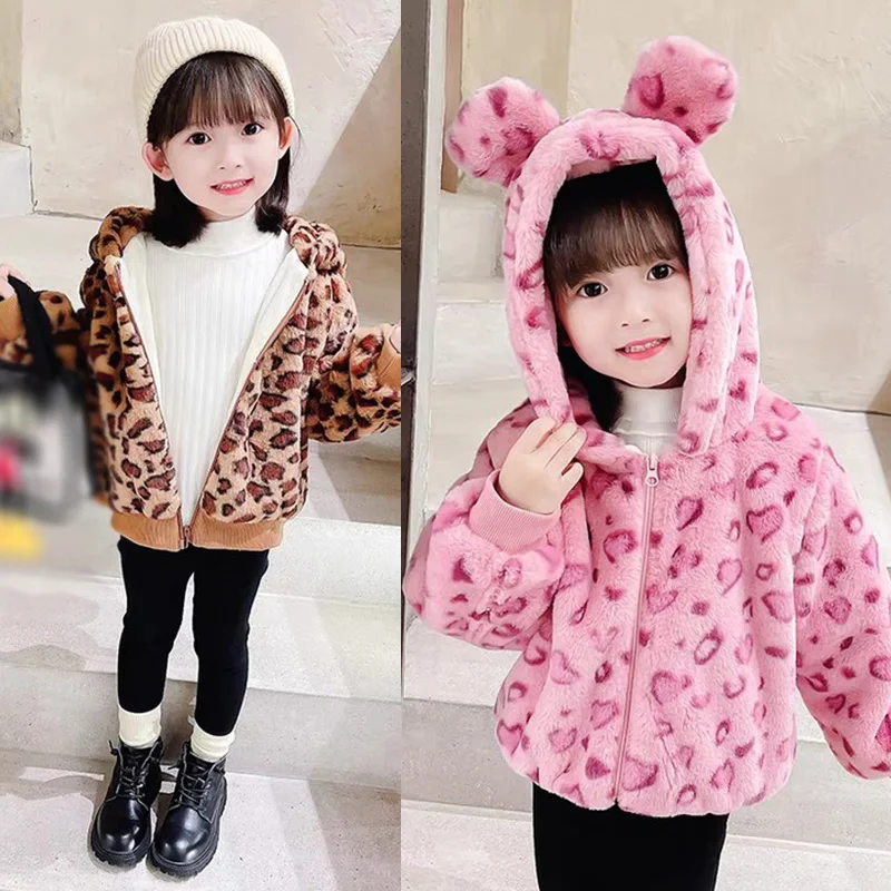 Children Flannel Jacket Autumn and Winter Baby Girl Clothes Hooded Cute Toddler Outerwear Clothing Warm Boys Coat 1-5 Years